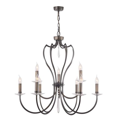 Elstead Pimlico - Lampadario a 9 luci finitura bronzo scuro, attacco E14