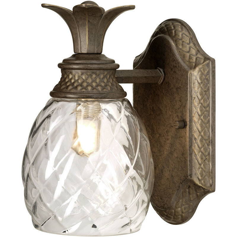 Elstead Plantation - 1 Light Outdoor Dome Wall Light Pearl Bronze IP44, G9