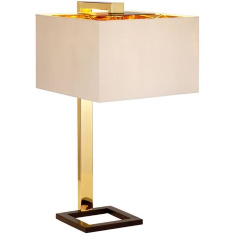 Elstead Plein - Lampada da tavolo a 1 luce - marrone scuro, finitura oro lucido, attacco E27