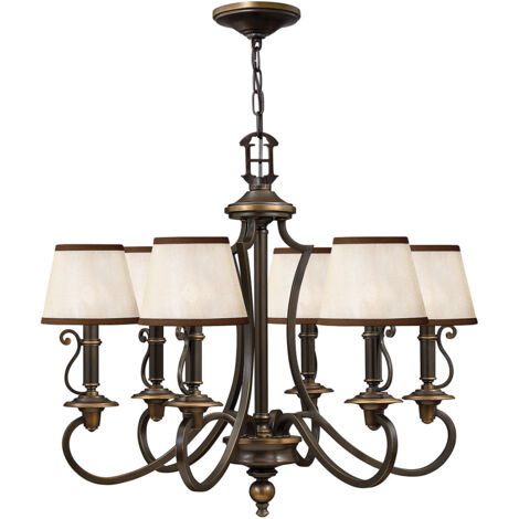 Elstead Plymouth - 6 Leichter mehrarmiger Kronleuchter Olde Bronze Finish, E14