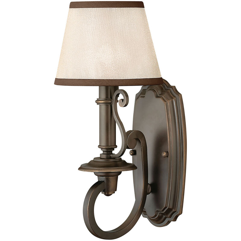Elstead - Applique Classica Plymouth Acciaio Bronzo Antico Tessuto 1 Luce E14