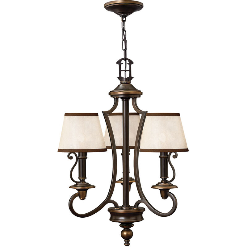 Plymouth - Lampadario Multi Braccio 3 Luci Finitura Bronzo Antico, E14 - Elstead