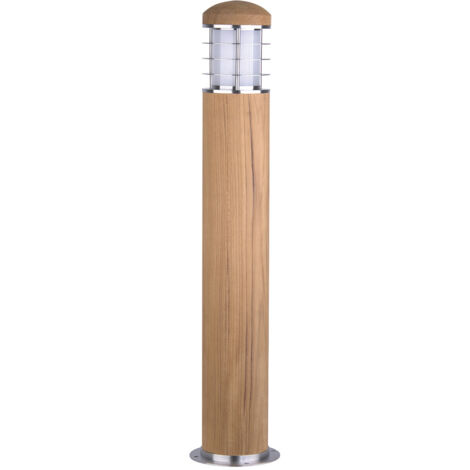 Elstead Poole - Paletto luminoso da esterno 1 luce Acciaio inox, Teak IP55, E27