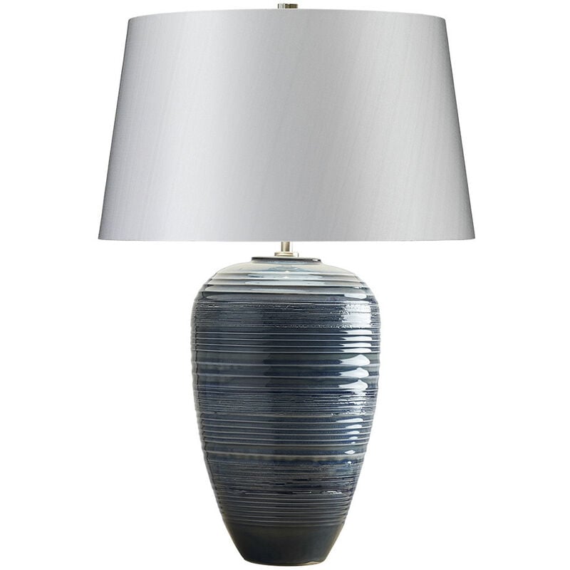 Poseidon - 1 Light Table Lamp - Blue Glaze Finish, E27 - Elstead