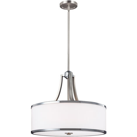 Elstead Prospect Park - 4 leichte runde Decke Anhänger Satin Nickel, Chrom, E27