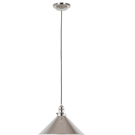 Elstead Provence - 1 Light Dome Deckenanhänger aus poliertem Nickel, E27
