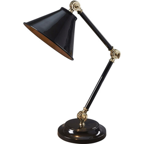 Elstead Provence Element - 1 Leuchttischlampe Schwarz, Messing poliert, E27