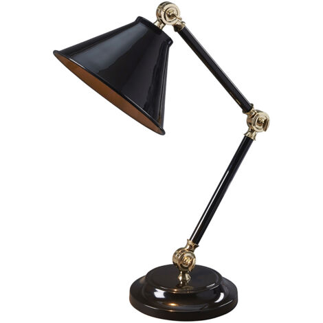 Elstead Provence Element - Lampada da tavolo a 1 luce Nero, Ottone lucido, E27