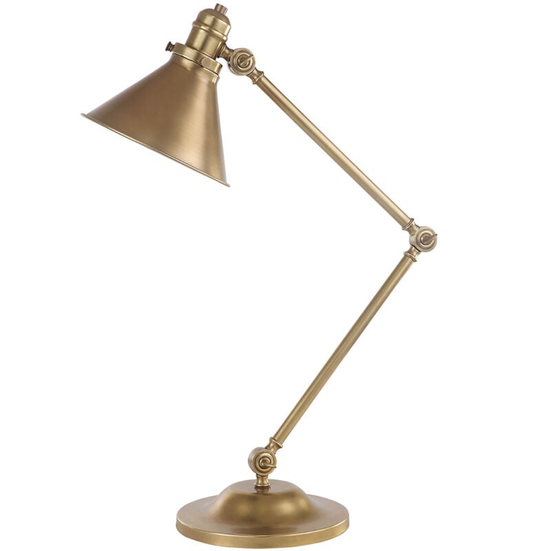 Lampada Scrivania Industrial Nordico Provence Acciaio Ottone Antico 1 Luce E27