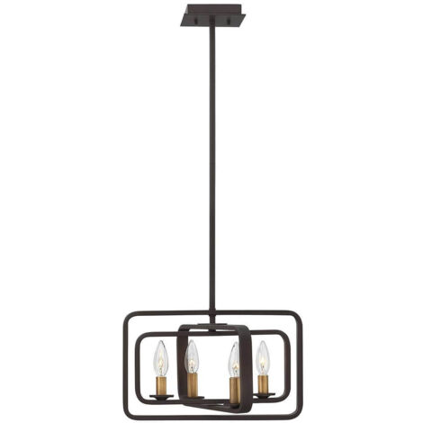 Elstead Quentin - 4 Licht Decke Anhänger Kronleuchter Bronze, E14