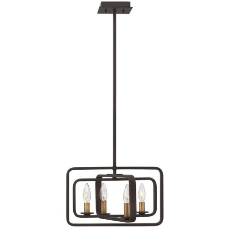 Elstead Quentin - Lampadario a sospensione a 4 luci in bronzo, attacco E14