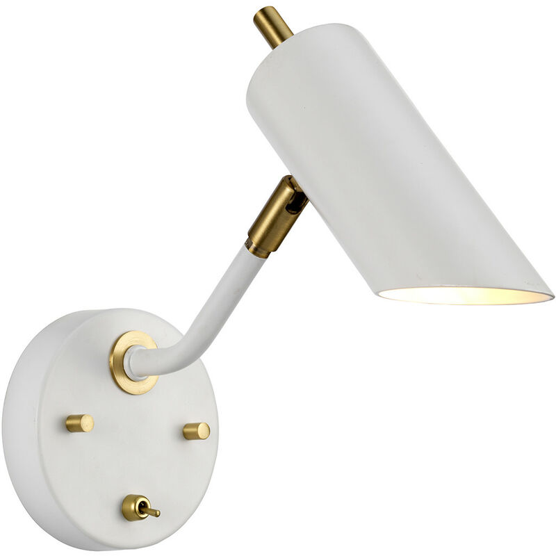 

Elstead Quinto - 1 foco de pared de luz blanco latón envejecido