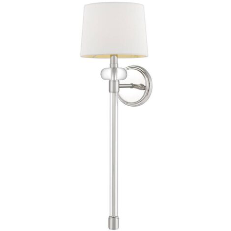 Elstead Quoizel Barbour Wandleuchte mit Schirm aus poliertem Nickel