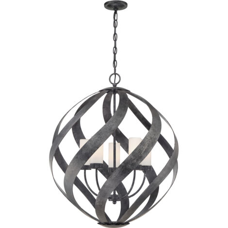 Elstead Quoizel Blacksmith Kugelpendel-Deckenleuchte Altschwarz, IP44