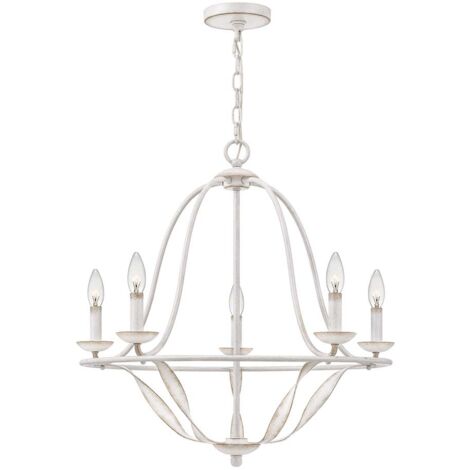 Elstead Quoizel Bradbury Lampadario multi braccio bianco antico