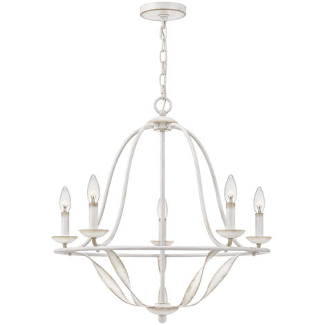 Elstead Quoizel Bradbury Lustre à plusieurs bras blanc antique