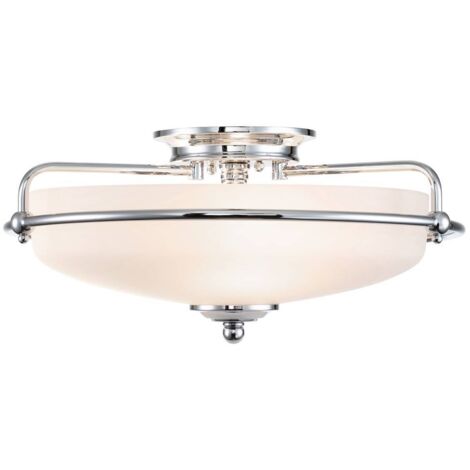 Elstead Quoizel Griffin Bowl Semi-Flush Deckenleuchte Chrom poliert
