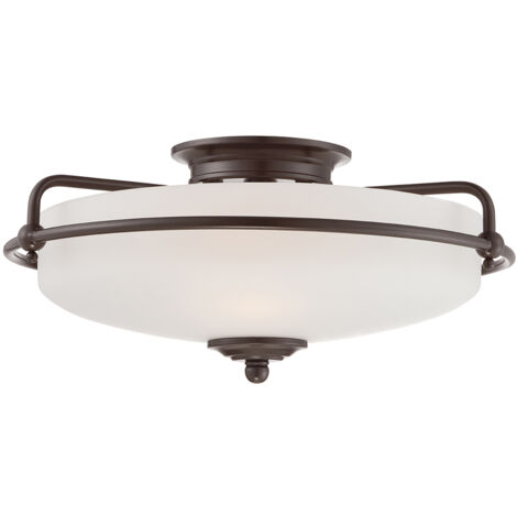 Elstead Quoizel Griffin Ciotola Plafoniera Semi Incasso Bronzo Palladiano