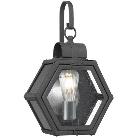 Elstead Quoizel Heath Lanterna da esterno a parete Nero Screziato, IP44