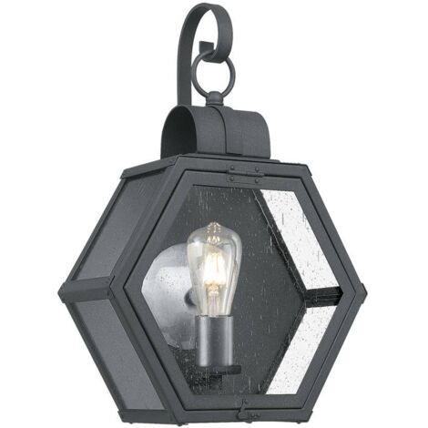 Elstead Quoizel Heath Lanterna da esterno a parete Nero Screziato, IP44