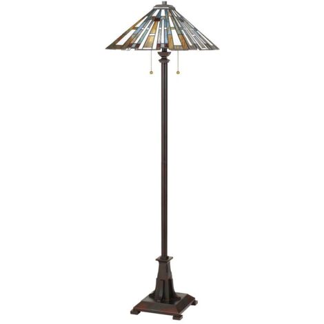Elstead Quoizel Maybeck Lampadaire Tiffany Vaillant Bronze