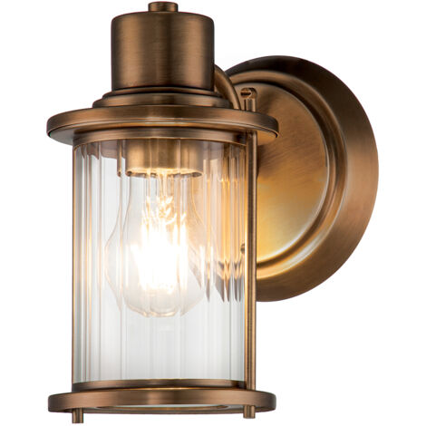 Elstead Quoizel Riggs Lampada da parete in ottone anticato, IP44