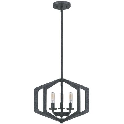 Elstead Quoizel Vanguard Plafoniera a sospensione con struttura in filo di ferro Old Black