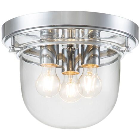 Elstead Quoizel Whistling Bowl Semi-Flush Deckenleuchte Chrom poliert, IP44