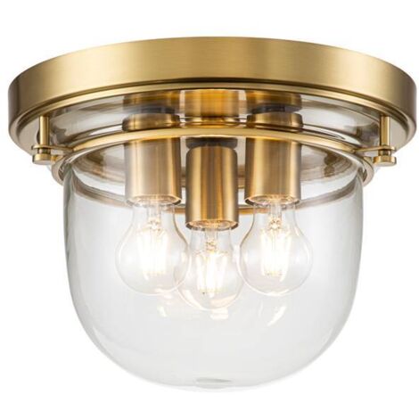 Elstead Quoizel Whistling Bowl Semi-Flush Deckenleuchte Messing gebürstet, IP44