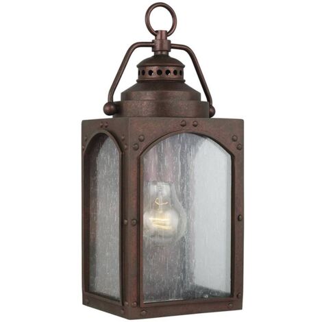 Elstead Randhurst Lanterna da parete piccola da esterno 1 luce, ossido di rame, IP44, E27