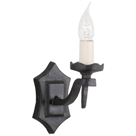 Elstead Rectory - 1 Licht Innenkerze Wandleuchte Schwarz, E14