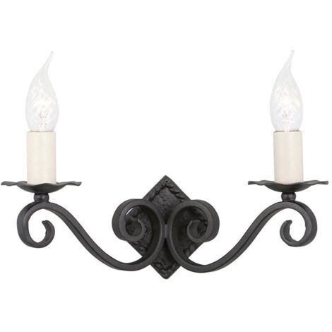 Elstead Rectory - 2 Light Indoor Candle Wandleuchte Schwarz, E14