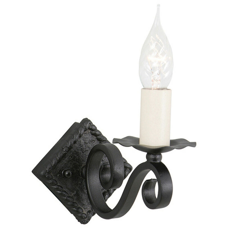 Rectory - Lampada da parete a candela da interni 1 luce nera, E14 - Elstead