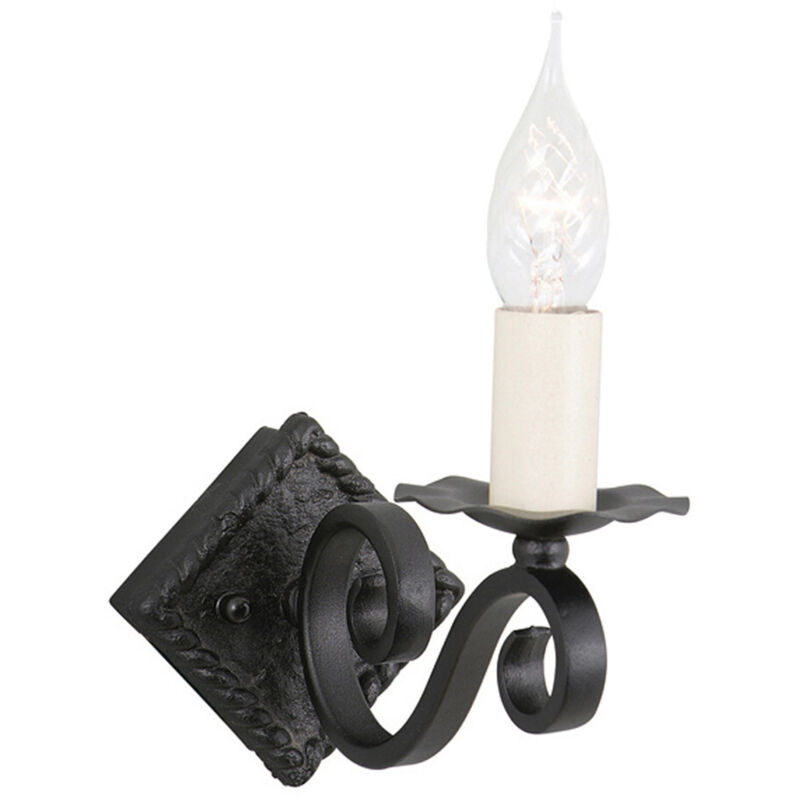 Rectory - Lampada da parete a candela da interni 1 luce nera, E14 - Elstead