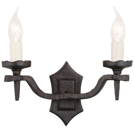 Elstead Rectory - Lampada da parete a candela per interni a 2 luci nera, E14
