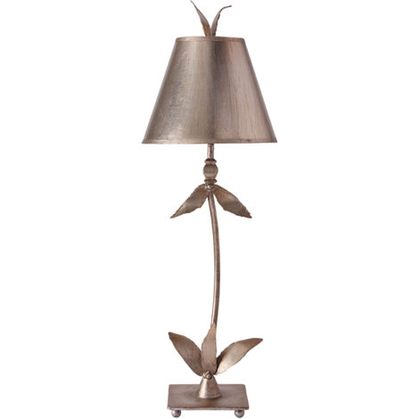 Elstead Red Bell - Lampada da Tavolo 1 Luce Argento Floreale Foglie Design, E27