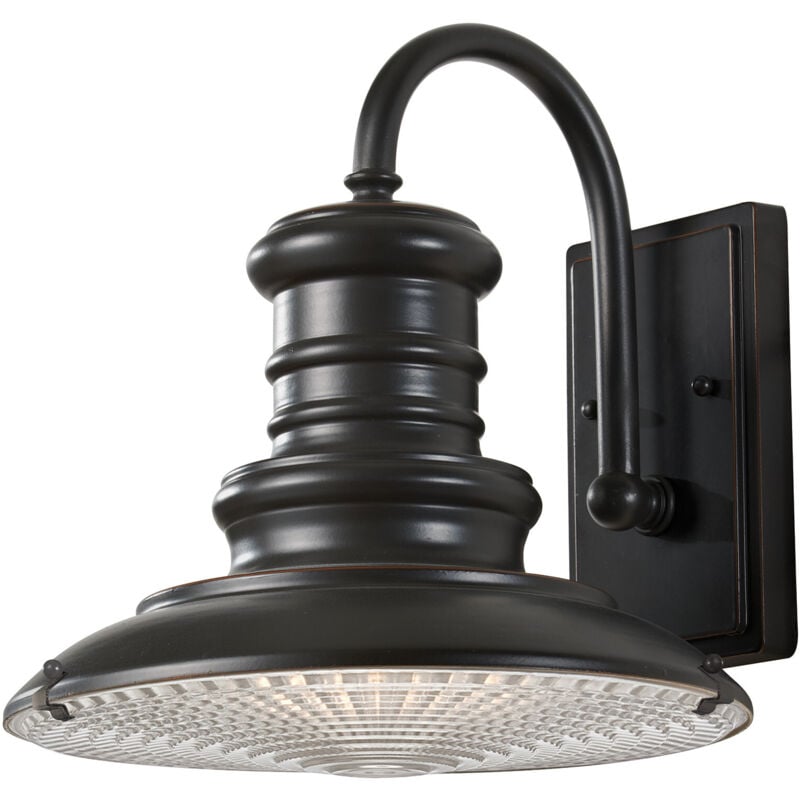 Redding Station - Lanterna da Parete 1 Luce Cupola Media per Esterno Restauro Bronzo IP44, E27 - Elstead