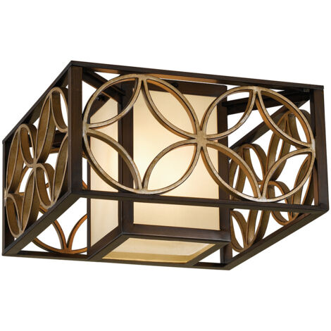Elstead Remy - 2 Light Flush Deckenleuchte Gold, Bronze