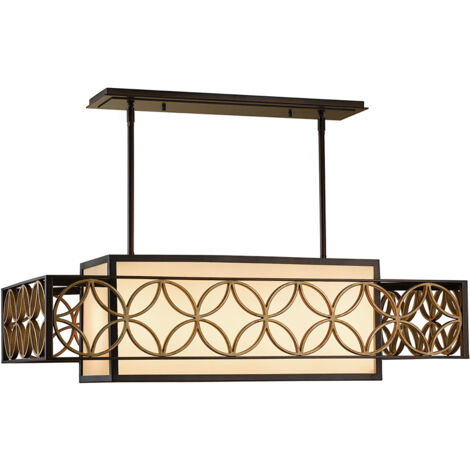 Elstead Remy - Barra a sospensione a 4 luci in oro, bronzo, attacco E27