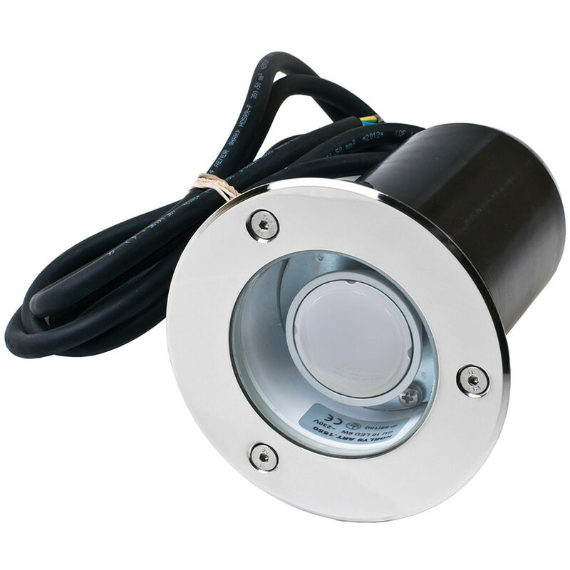 

Elstead Rena Outdoor Round 1 luz Empotrable de suelo de acero inoxidable, IP68, GU10 LED