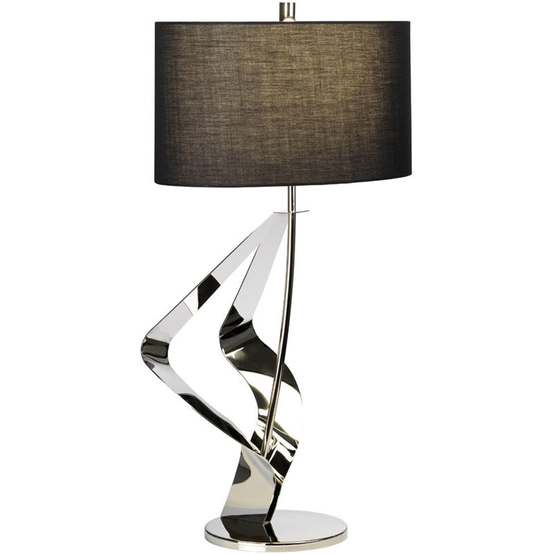 Ribbon - Lampada da tavolo a 1 luce - Finitura nichel lucido, E27 - Elstead