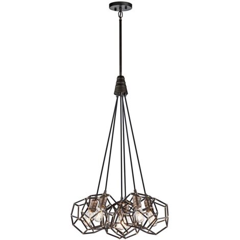 Elstead Rocklyn - 6 Light Chandelier Cluster Cage Deckenanhänger Stahl, E27