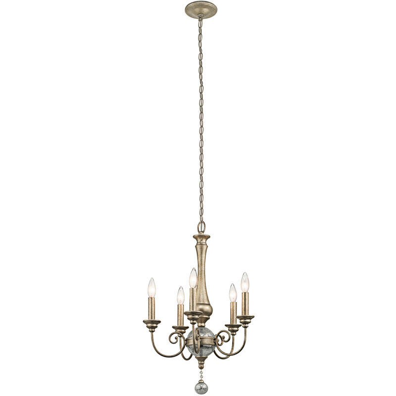 Image of Elstead - Lampadario Classico Rosalie In Acciaio Oro Sterlina 5 Luci E14