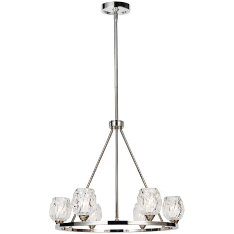 Elstead Rubin - Lampadario a 6 luci multibraccio finitura nichel lucido, G9