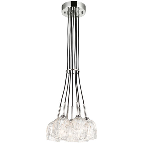 Elstead Rubin - Lampadario a 7 luci multibraccio finitura nichel lucido, G9