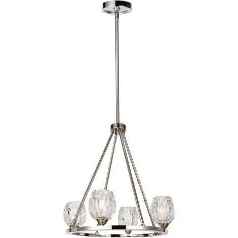 Elstead Rubin - Lampadario a bracci multipli con finitura in nichel lucido a 4 luci, G9