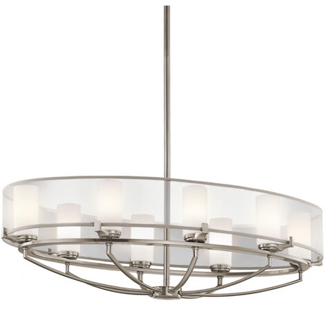 Elstead Saldana - Lampadario multibraccio a 8 luci con finitura classica in peltro, G9