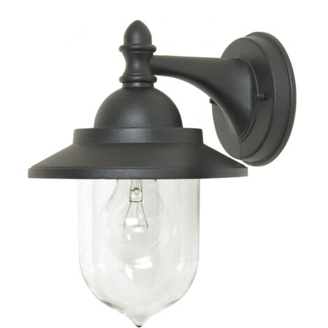 Elstead Sandown - Lanterna da parete per esterni 1 luce con luce nera IP44, attacco E27