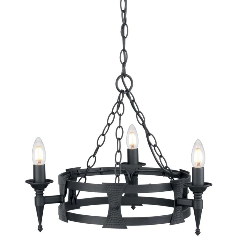 Lampadario lampada a sospensione d 52 cm plafoniera 3 fiamme lampada da pranzo in ferro