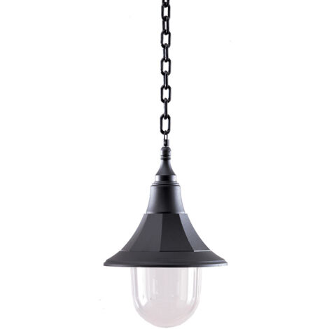 Elstead Shannon - Lanterna a Catena da Soffitto da Esterno 1 Luce Policarbonato Nero IP44, E27